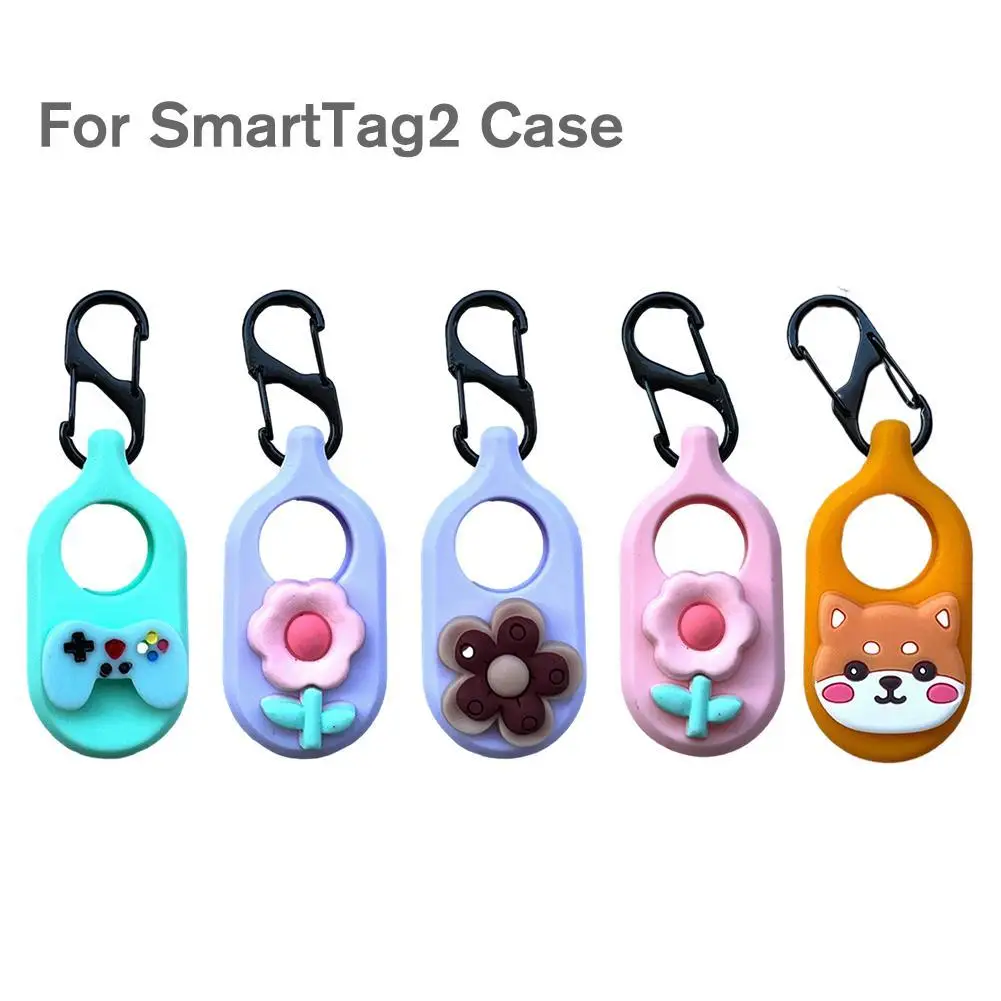 Personalized Protective Case for Samsung SmartTag 2 Silicone Case with Keychain for Kids Adults Anti-dropping Waterproof