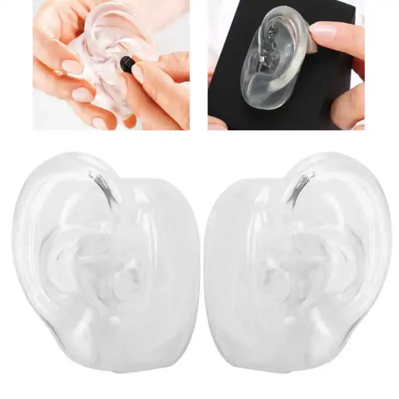 Transparent Silicone Human Ear Model Prop Hearing Aids Display Wearing Teaching Demonstration Tool Ear Impressions Exercise Tool