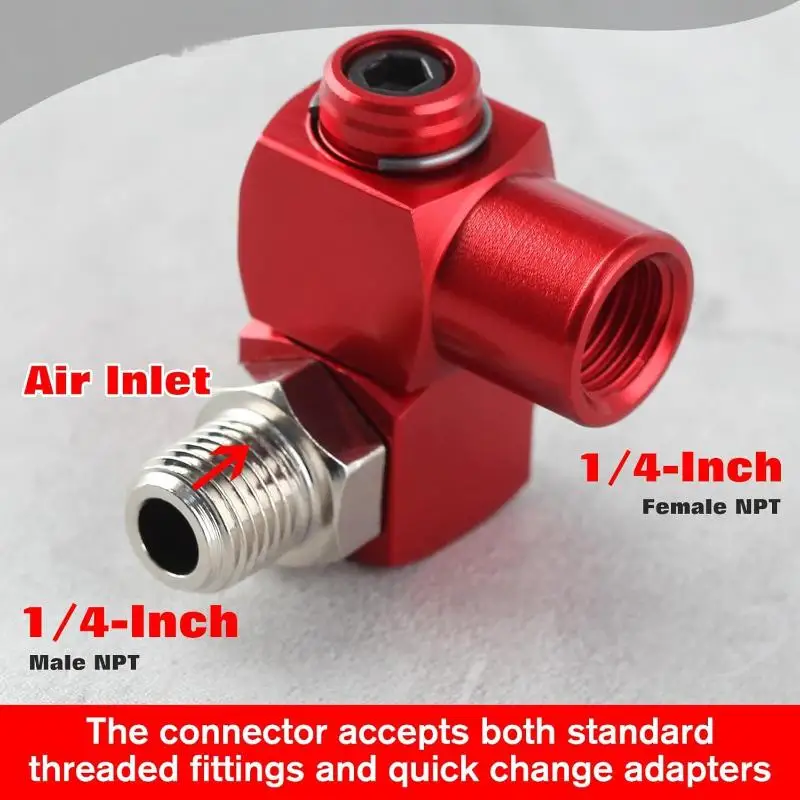 

360 Degree Swivel Air Connector Aluminum Pneumatic Rotary Joint 1/4 NPT For Air Tools Adapter Air Compressor Accessories