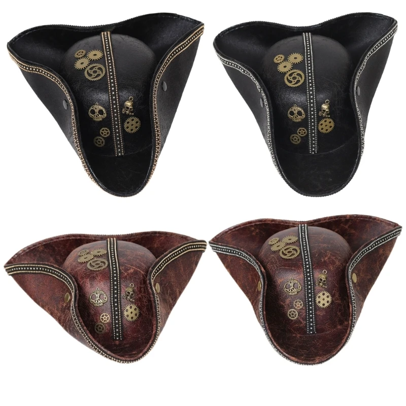 X5XA Adjustable Size Pirate Hat For Men Women And Children To Complete Halloween Outfits