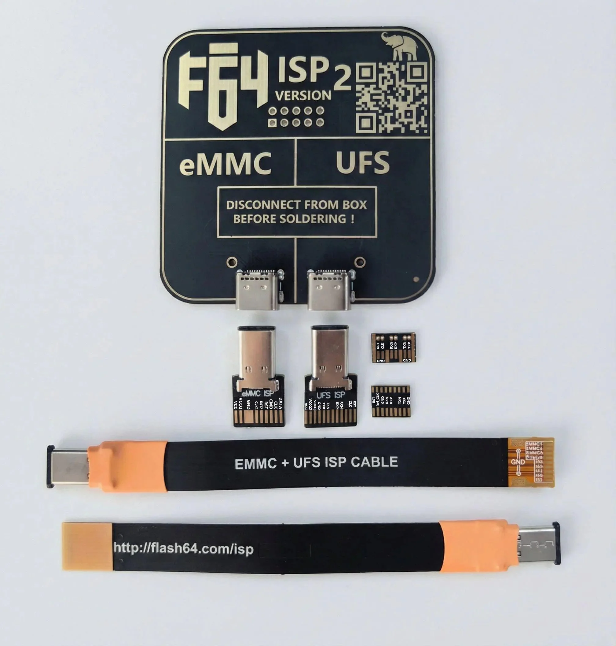 2026 F64 UFS/EMMC ISP V2 adapter Flash 64 V2 ISP Adapter Set Flash 64 UFS & EMMC ISP V2 Adapter with Flex Cable Set