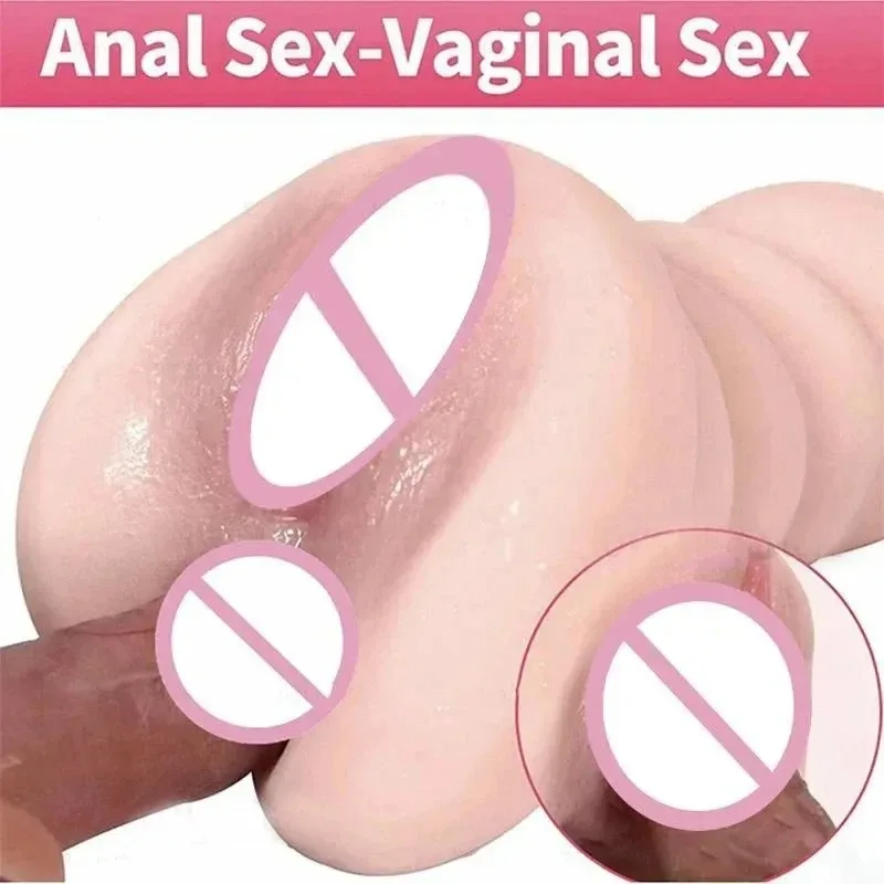 QINGAI- 3D Soft Silicone Artificial Vagina, Realistic Cutting, Male Masturbator, Buttocks, Sex Toys,Glans Sensitivity Trainer，18