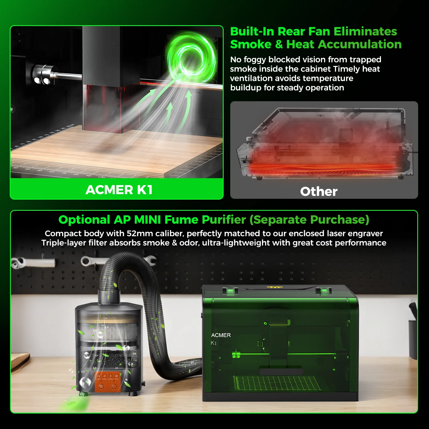Acmer k1 portátil mini gravador a laser cnc máquina bluetooth diy logotipo máquina de marcação pintado cão tag papel couro madeira acrílico