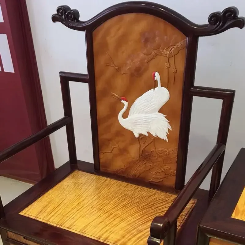 Golden nanmu Taishi chair, new Chinese solid wood chair, mahogany furniture armchair, antique Ming and Qing classical living