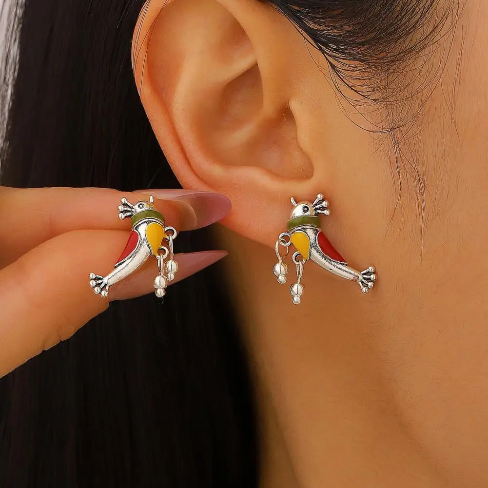 

Серьги-капли с эффектом капель масла, серьги-птички с эффектом капель масла, серьги-гвоздики с птичками, украшения из сплава с эмалью, легкие, в форме птицы, для женщин
