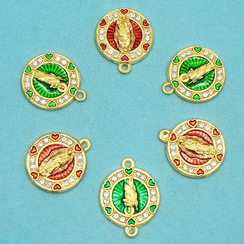 10/20 Pcs DIY, Alloy, Religious, Virgin & Saint Jude Diamond Pendant Necklace Bracelet Jewelry Making Single Pendant Accessories