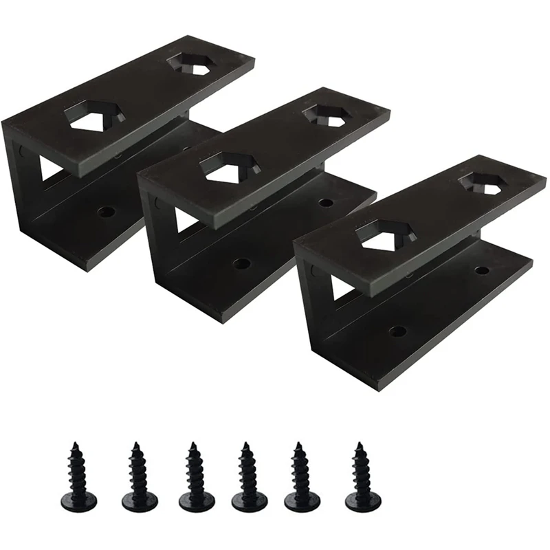 3 Pcs Metal Under Desk Laptop Holder Mount With Screw,Under Desk Laptop Mount Bracket,Add On Under Table Laptop