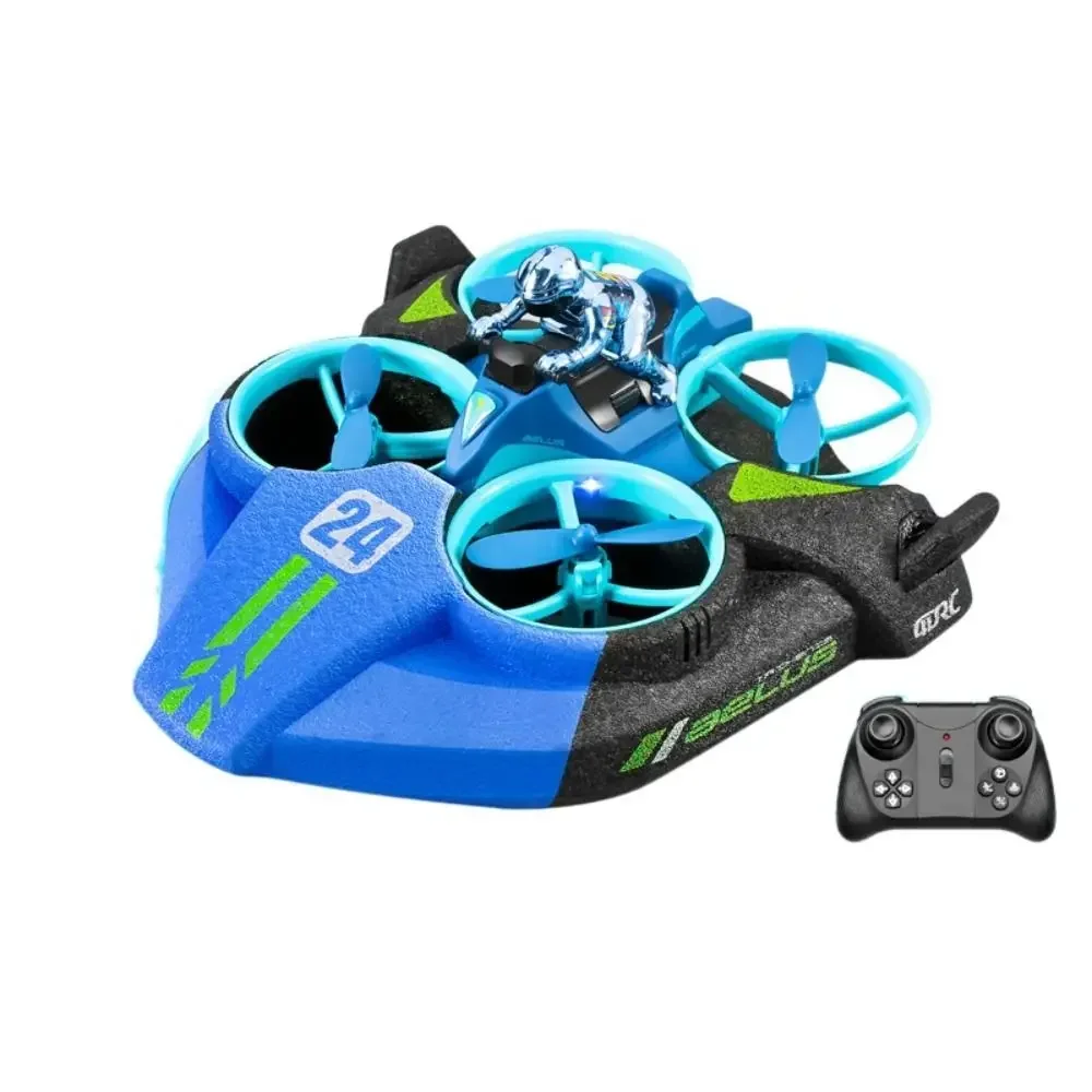 2525- Mini RC Drone Headless Mode Sea Land Air Flight 2.4G Remote Control Quadcopter Boat RC Helicopter Toys Blue