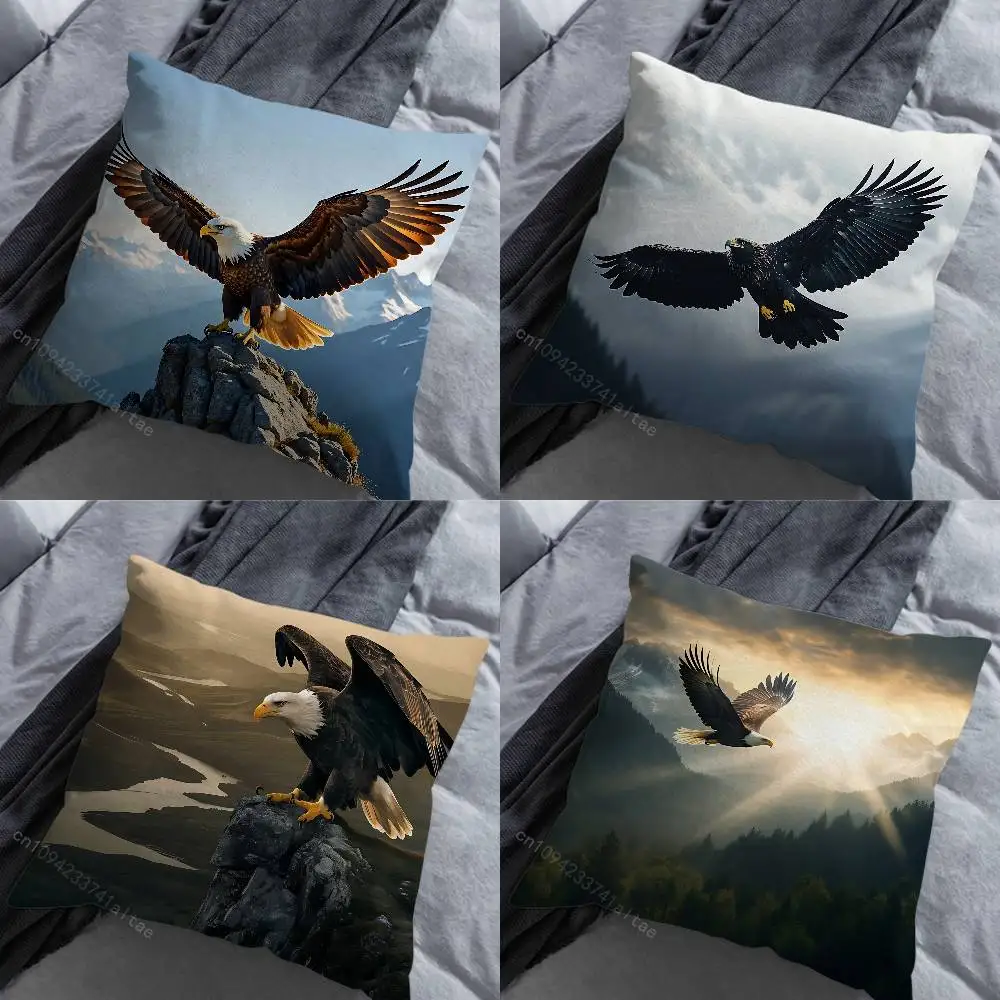 

Soaring Eagle Pillowcase for Sofa Room Office Decor Printing Merchandise All-Match Cushion Cover