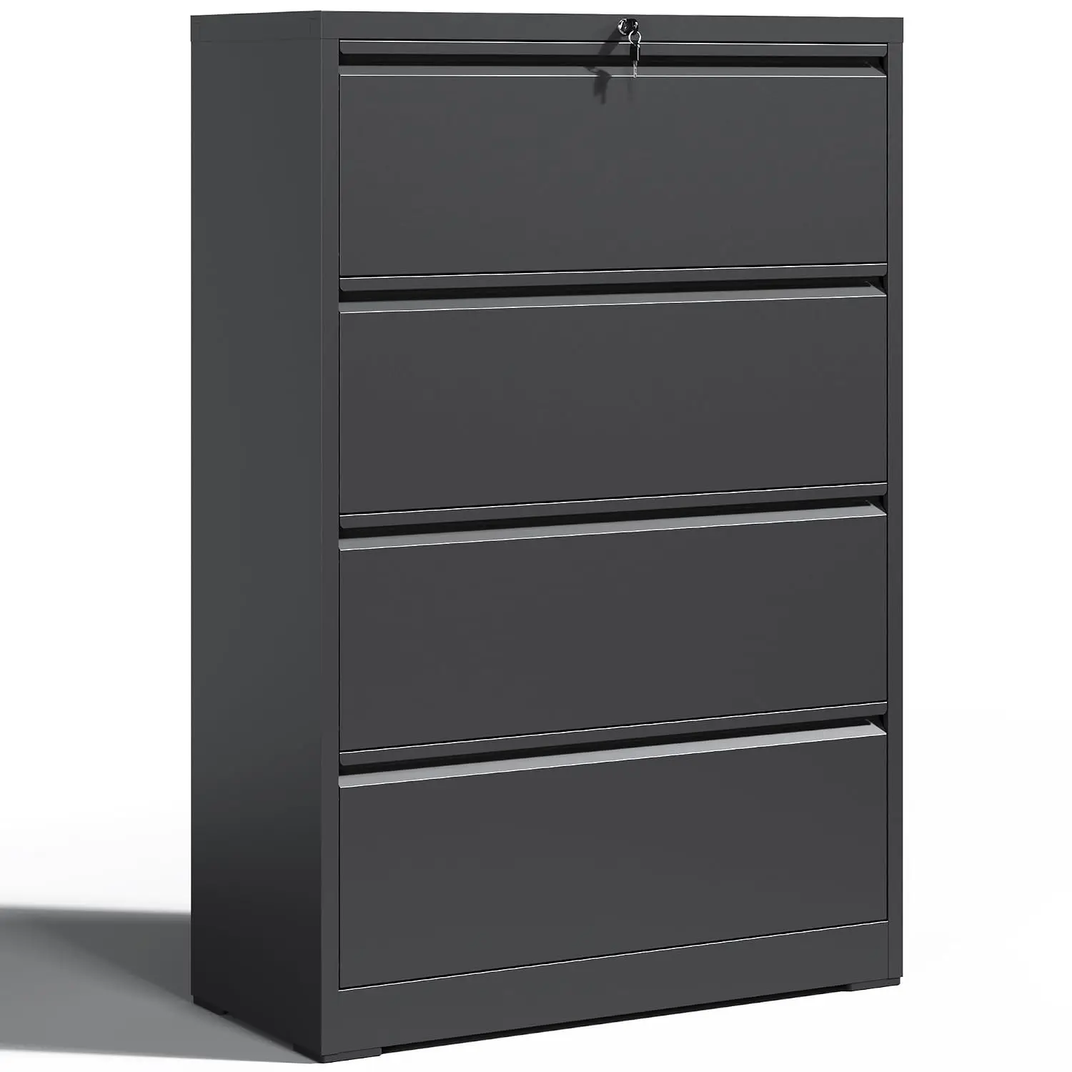 4-Drawer Locking Lateral File Cabinet Metal Steel Storage for Home Office Legal/Letter Size, Customized