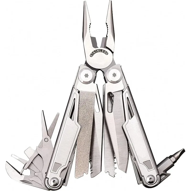 BIESUO Tools Set, Electrician Wire Stripper Craftsman Wrench Long Nose Pliers Combo Pliers Multi Tool Wire Cutters