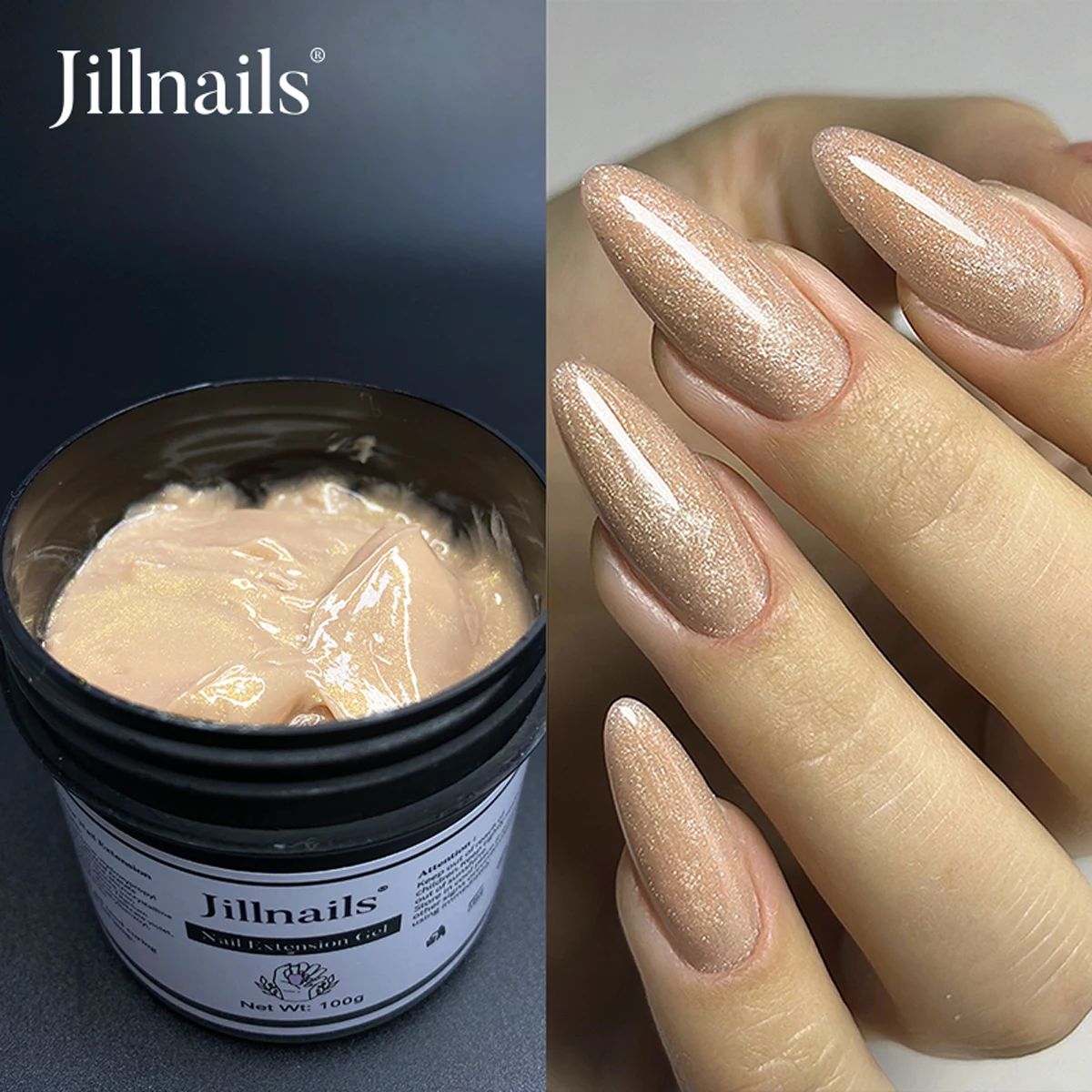 

Jillnails Shimmer Pink Hard Jelly Builder Nail Gel for Nails Extension Cream Gel 50g 50ml