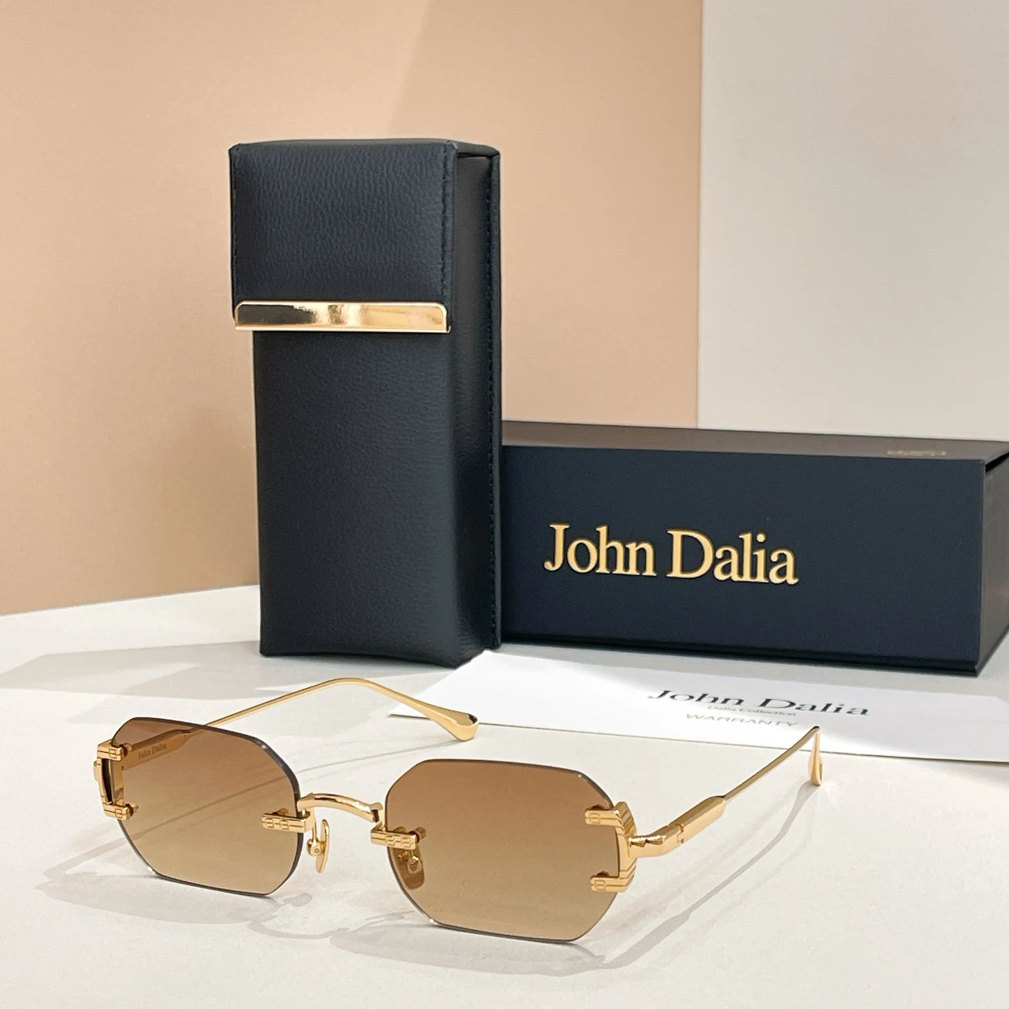 Voor JOHN DALIA JD AMARU mode Randloze Outdoor Sport Zonnebril Mannen Gepolariseerde UV400 Premium Vrouwen Paar Brillen Met Doos - afbeelding 1