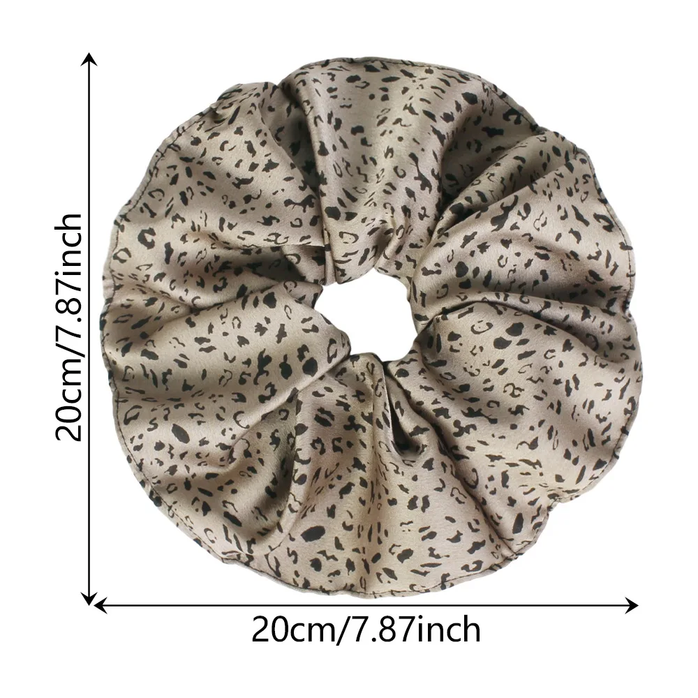 Aksesoris Rambut Premium Gaya Asing, Ikat Rambut Motif Leopard Besar, Rok Motif Leopard, untuk Gaya Rambut Kuncir Kuda yang Modis