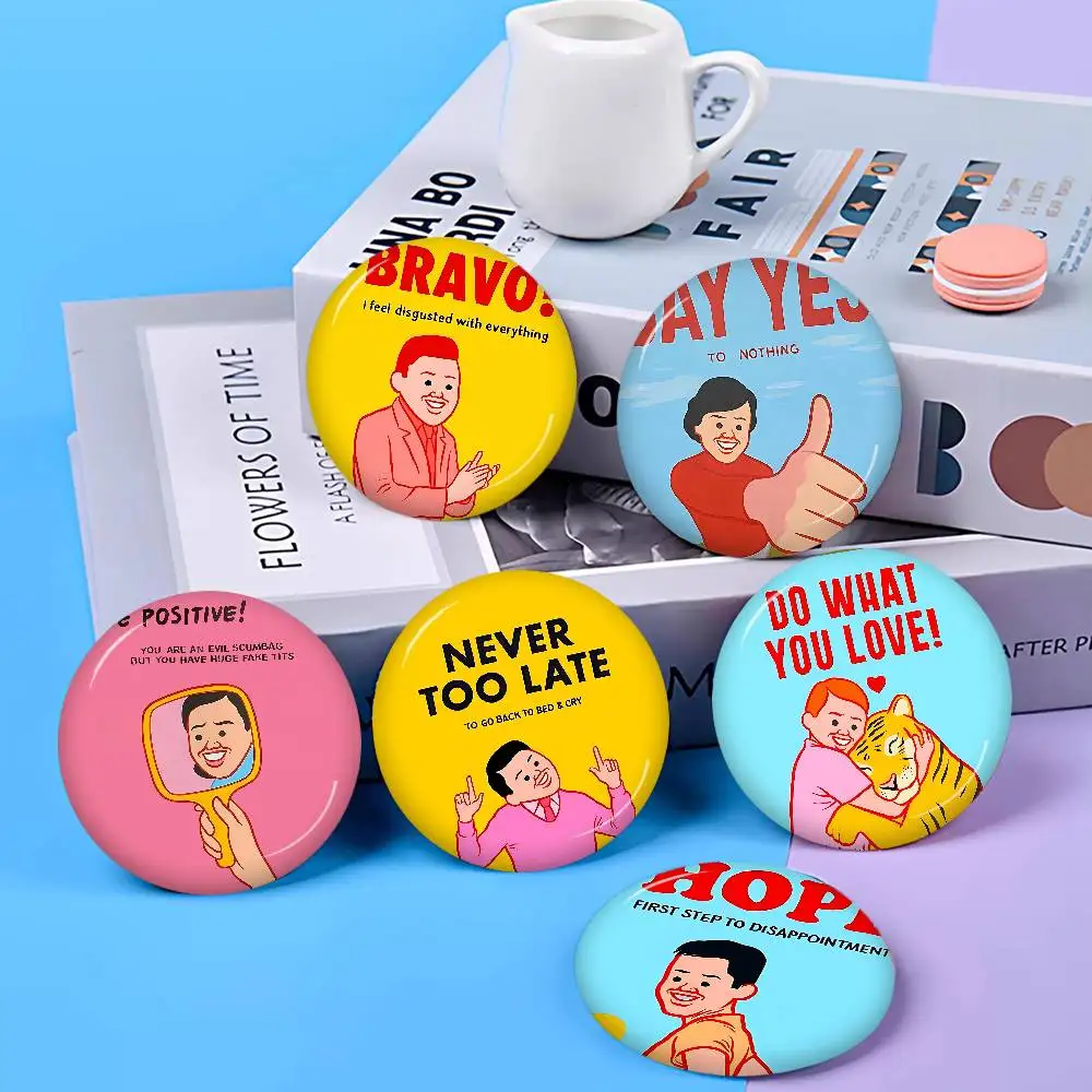J-Joan C-Cornella art Tinplate Pin Button Custom Anime Role Old-school Brooch Cartoon Collar Badge Jewelry Gift Fans