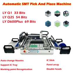 Macchina per la raccolta e il posizionamento automatico SMT ad alta velocità Macchina per la produzione di PCB per montaggio di chip a 2 teste per la linea di assemblaggio LED Q1 Q2S 33/54/68 bit