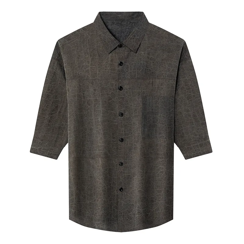 Shirt Men Summer Mulberry Silk Middle-aged Business Shirt Dad Outfit