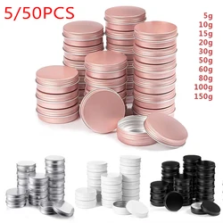 5/50PCS 5g 10g 15g 20g 30g 50g 60g 80g 100g Aluminum Tin Jars Metal Empty Cosmetic Face Care Eye Cream Lip Balm Gloss Packaging