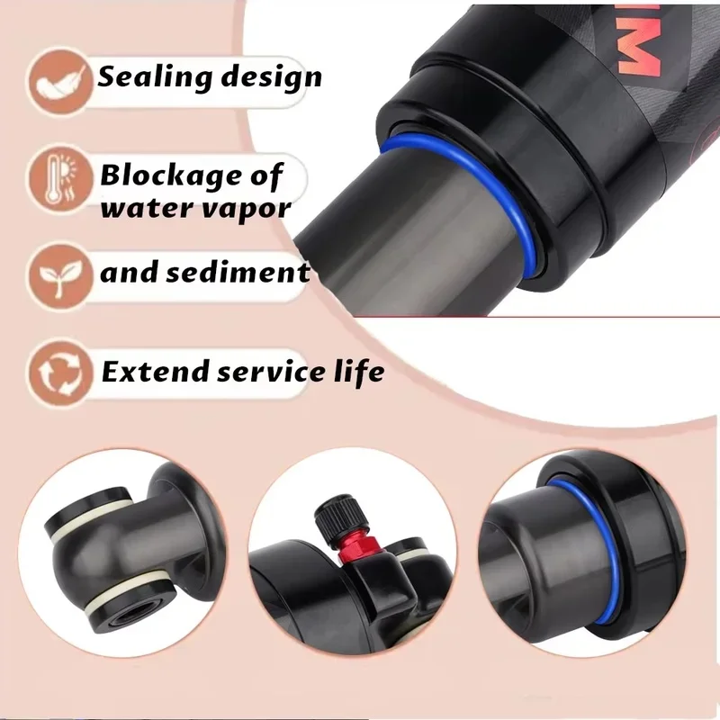 MEROCA Air Shock Absorber – 125/150/165/190/200mm Alloy Rear Shock for MTB, Scooter & Folding Bicycle