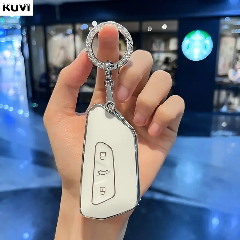 غطاء حافظة مفاتيح السيارة من البولي يورثان الحراري ، مناسب لفولكس فاجن ، MK8 ، جولف 8 ، ID.3 ، ID.4 ، كوبرا ، سكودا أوكتافيا A8 ، مقعد ليون MK4 ، من ، Formentor Tarraco #3