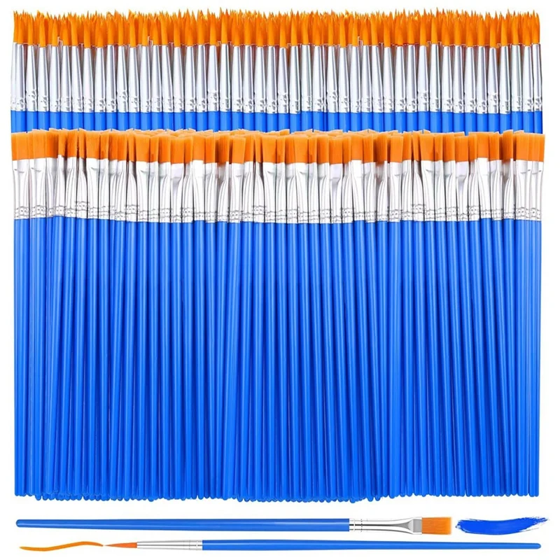 

NEW-240Pcs Small Paint Brush,Flat Fine Tip Artist Paint Brushes,Craft Paint Brushes For Kids Oil Watercolor Canvas Painting