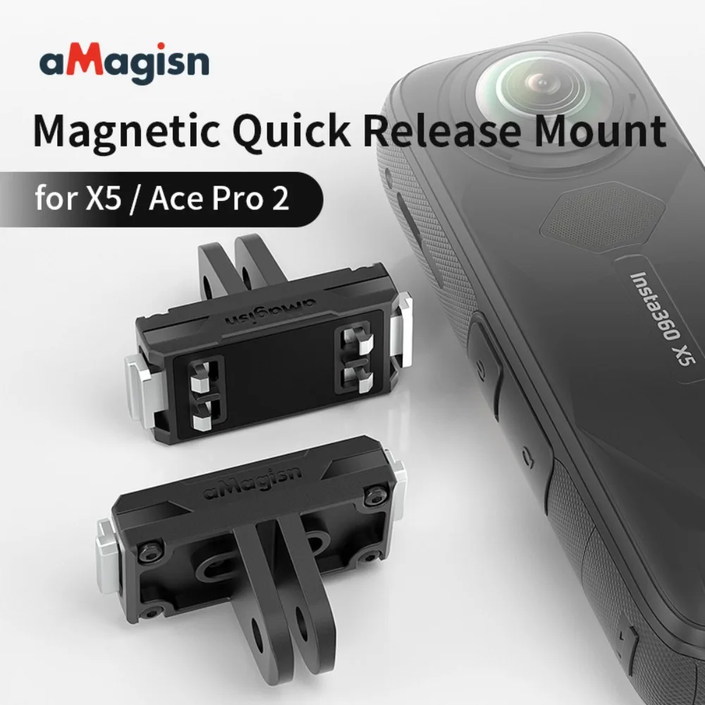 aMagisn Quick Release Mount for Insta360 X5 / X4 Air /AcePro 2 /1, Safe & stable Plastic Magnetic Base For X5 Camera Accessories