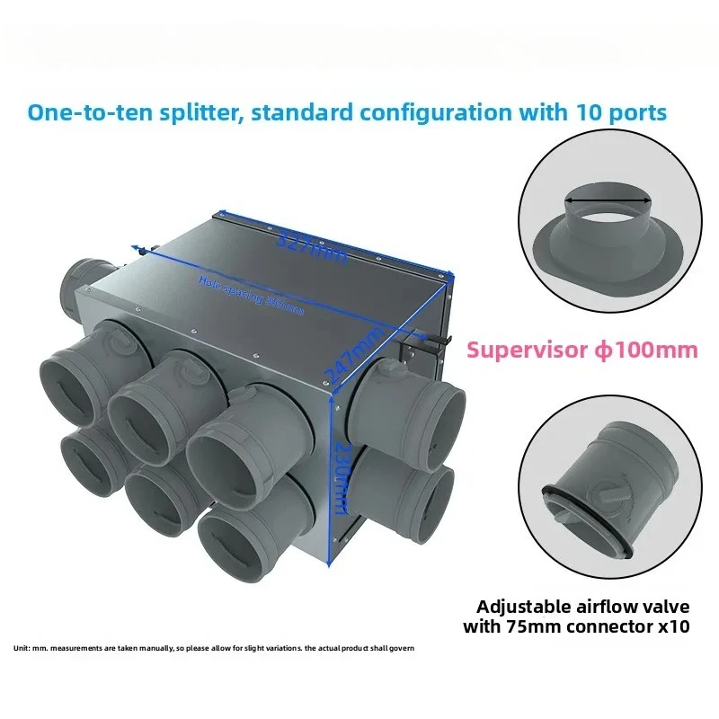 

pipe durable square branch box, ten metal galvanized silent air distributor