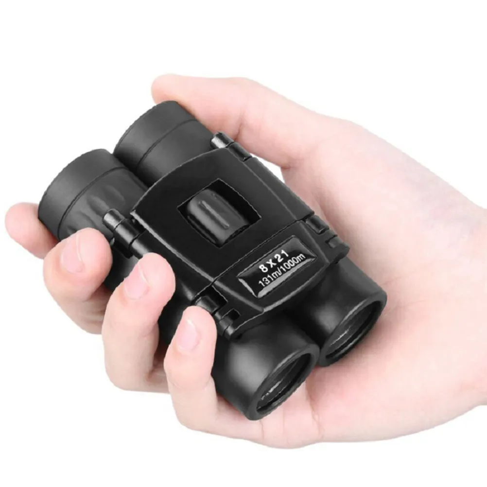 Binoculares Compactos con Zoom 8X21 de Largo Alcance 1000M, Mini Telescopio Plegable Ba7 Fmc Óptica Impermeable y Antivaho para Caza y Deportes