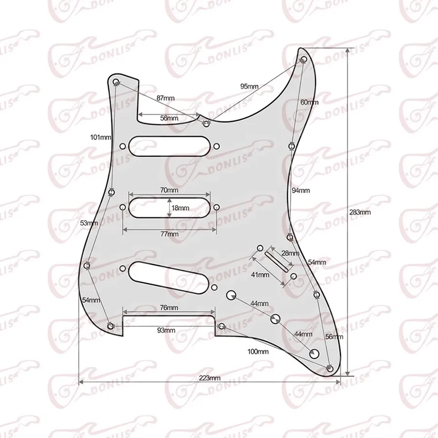 DIY Accessories Single layer electric Guitar guard SSS Single single model panel front cover 11 holes with screws