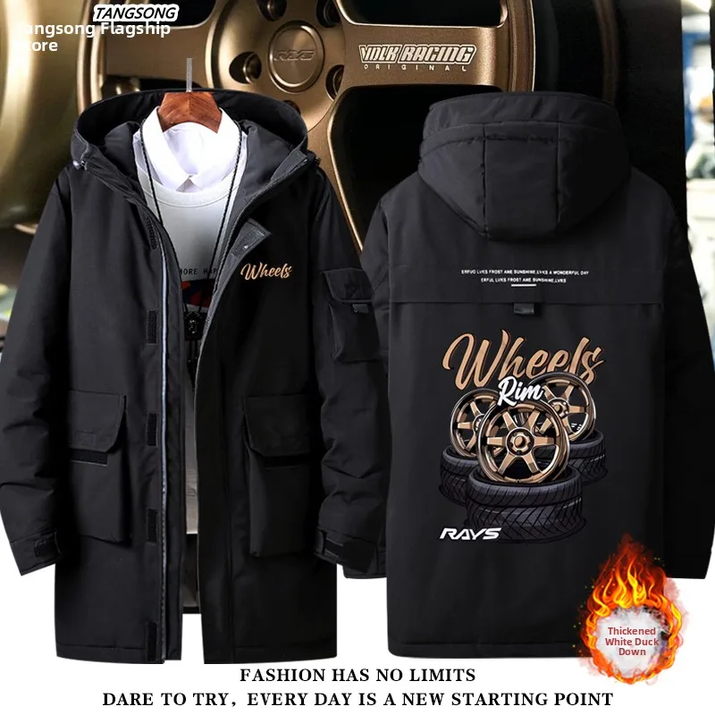 

Мужская повседневная свободная куртка-пуховик Rays Te37 Wheel Hub Modin из полиэстера, утепленная, с длинными рукавами