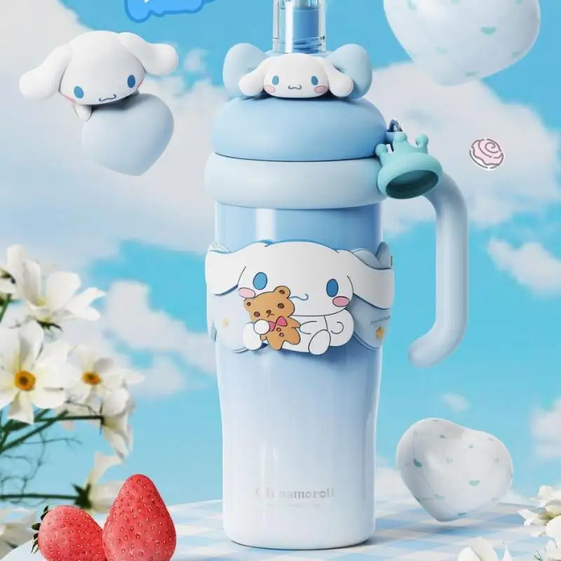

Sanrio Hello Kitty Cinnamoroll Kuromi вакуумная чашка для холодных напитков, хит продаж, новый продукт, Kawaii, мультяшная большая емкость