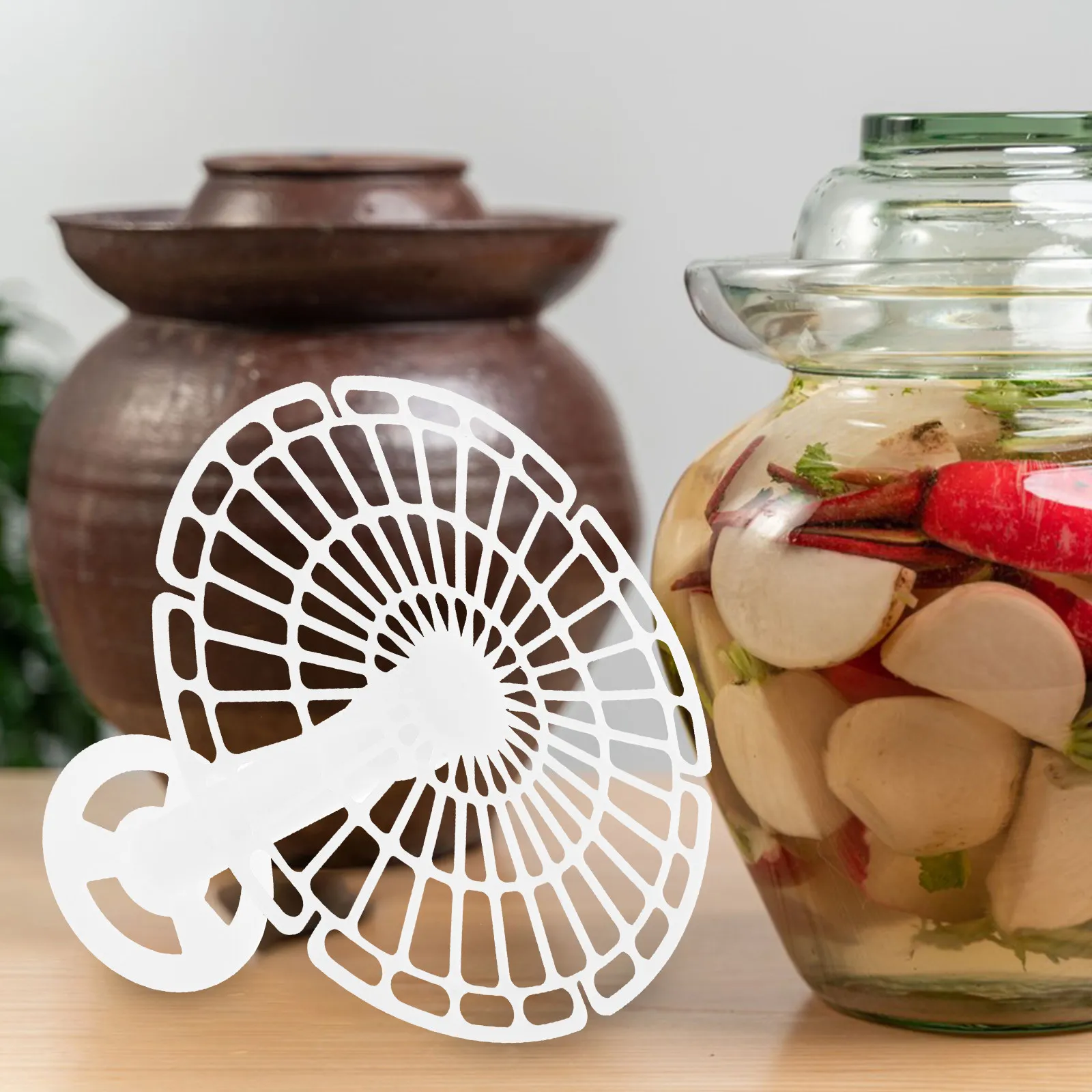 Pickle Press Plate Vegetable Fixer Sturdy Plastic Fermentation Jar Weight Fermenting Tool Pickle Jar Press Supply
