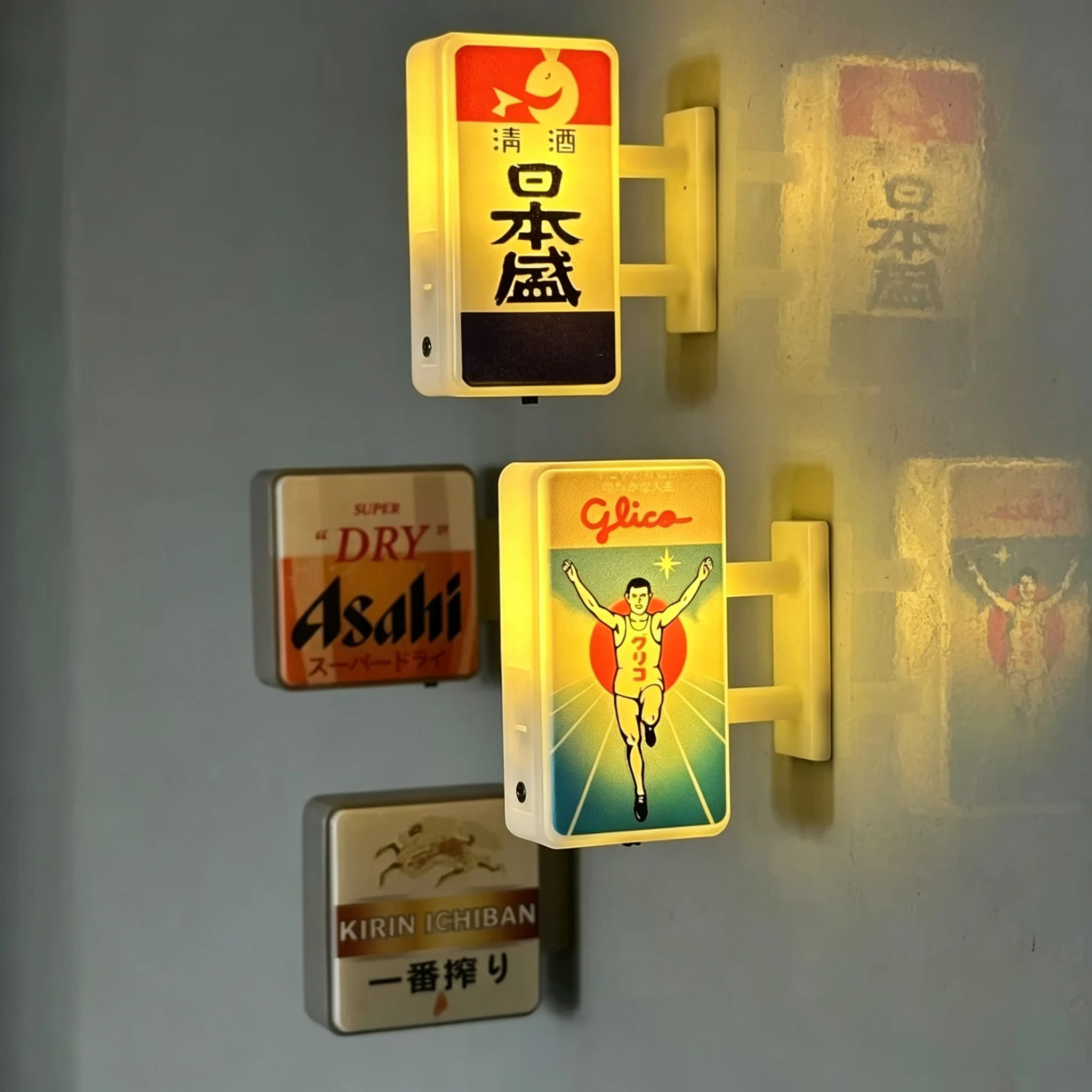 New Japanese Subway Station Signage Mini Refrigerator Sticker Coffee Shop Store Signboard Ambient Light Box Fridge Magnet