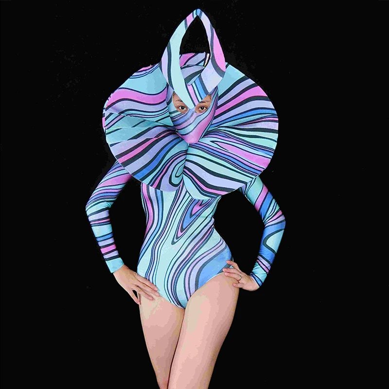 

Carnival Drag Queen Outfit Women Nightclub Bar Gogo Performance Clothing Festival Bodysuit Adult Party Show Stage Costume 1839