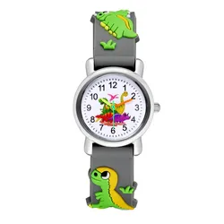 Cartoon Dinosaurs Children Watch For Boys 3D  Animals Patterns silicone Wristwatch For Student Kids