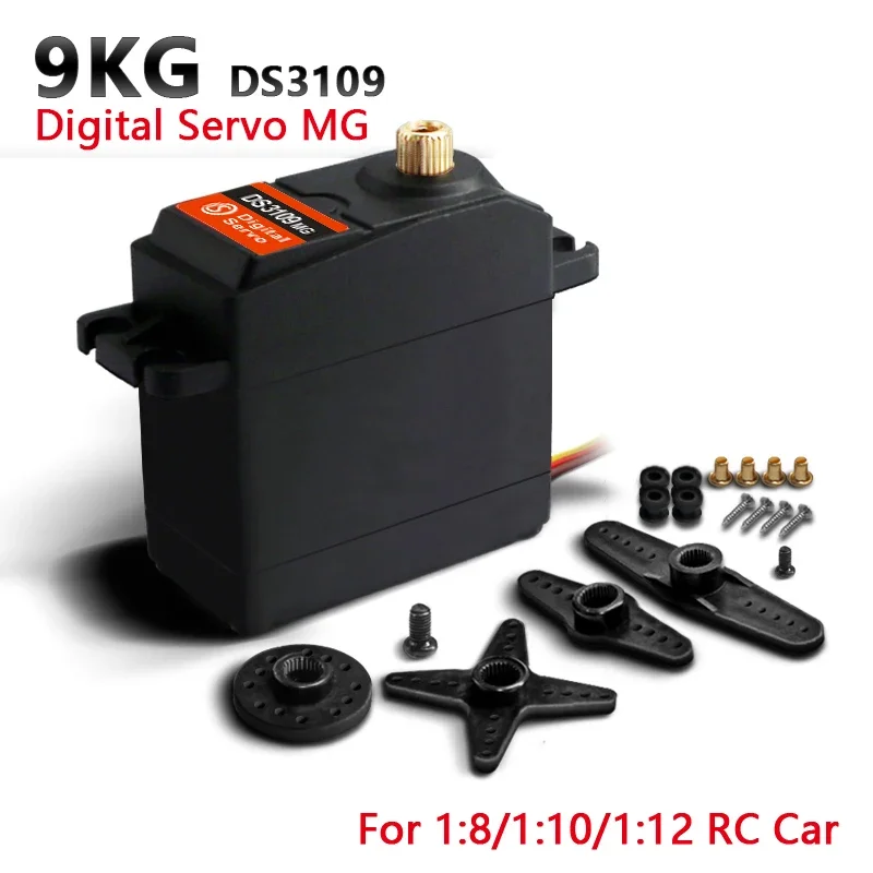 DS3109MG 9kg Servo kecepatan tinggi Metal Gear Digital Servo Baja servios untuk 1/8 1/10 1/12 mobil RC mainan Drone Model pesawat