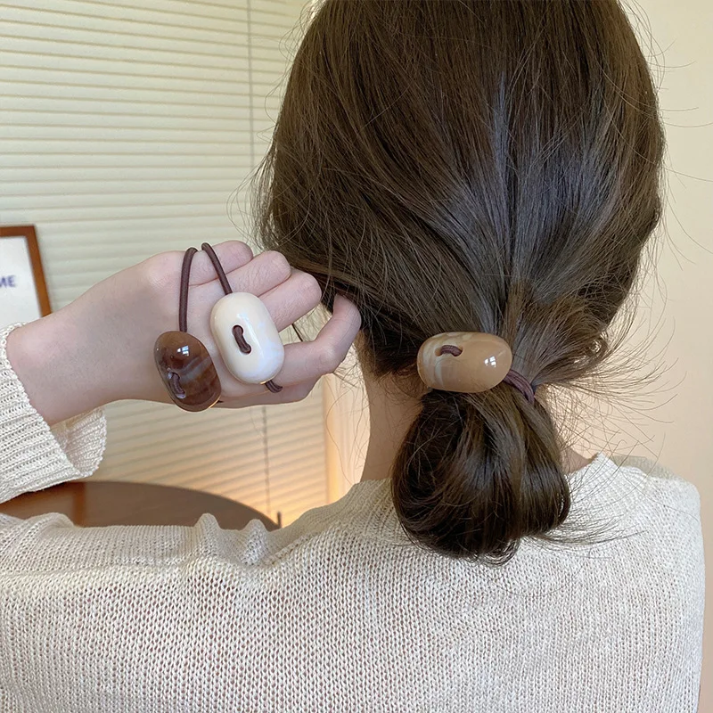 Toffee Simple Ins Style Hair Ties 2026 New Summer High Elastic Ponytail Bands for Women High End
