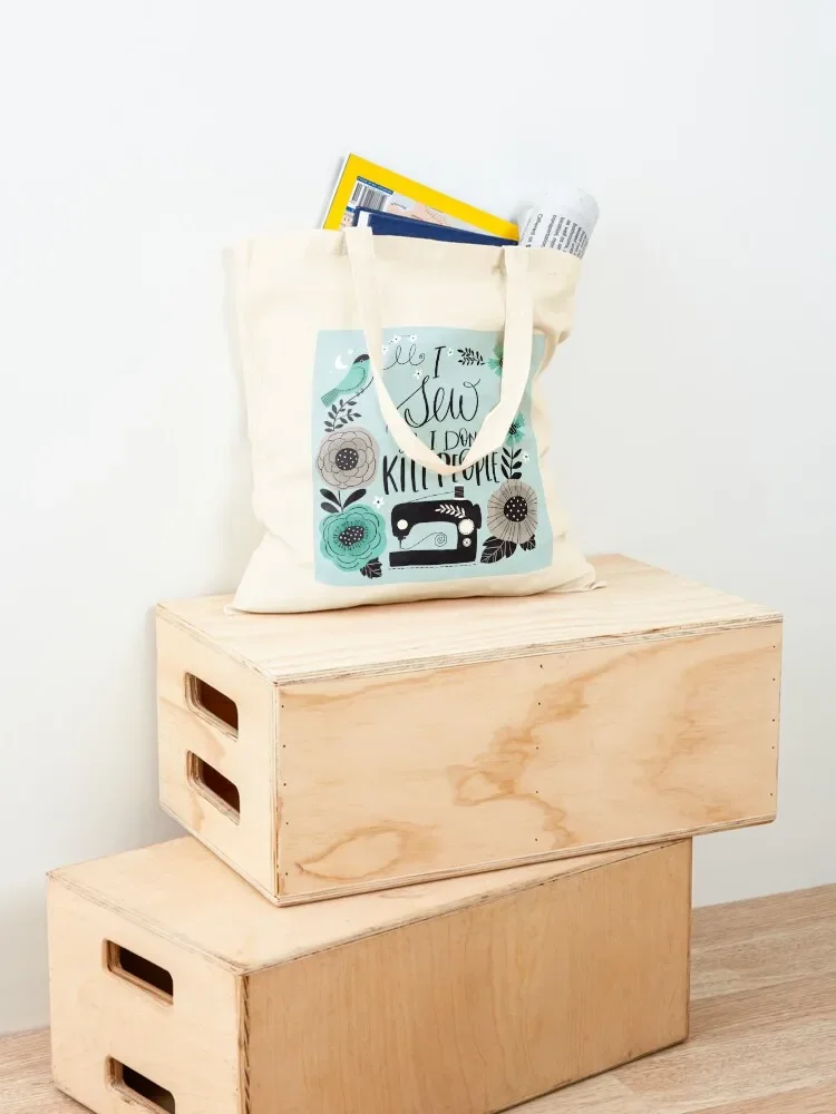 أنا خياطة لذلك أنا لا أقتل الناس حمل حقيبة سيدة حقائب نسائية حمل حقيبة قماش حقيبة كتف أكياس عربة التسوق #4