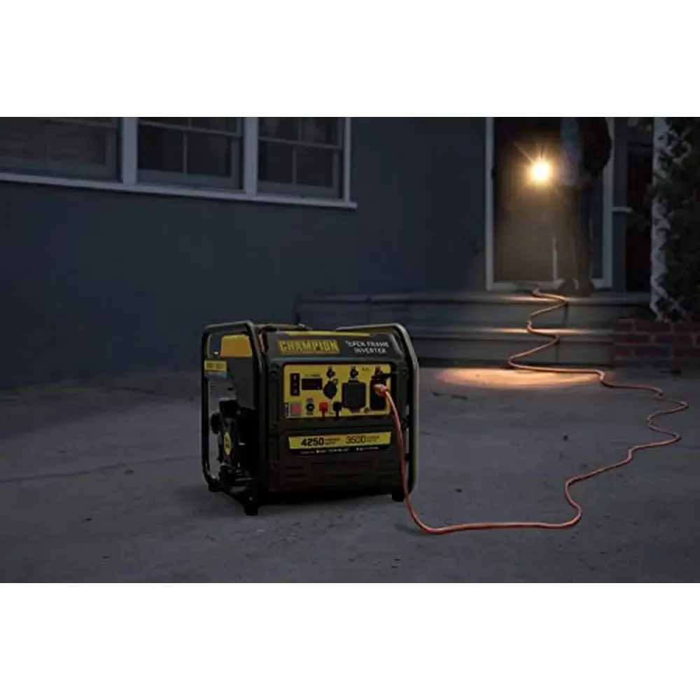 Portable Open Frame Inverter Generator 4250-Watt RV Ready Quiet Technology 22H Run Time 120V 30A RV USB Ports 4 Stroke Gasoline