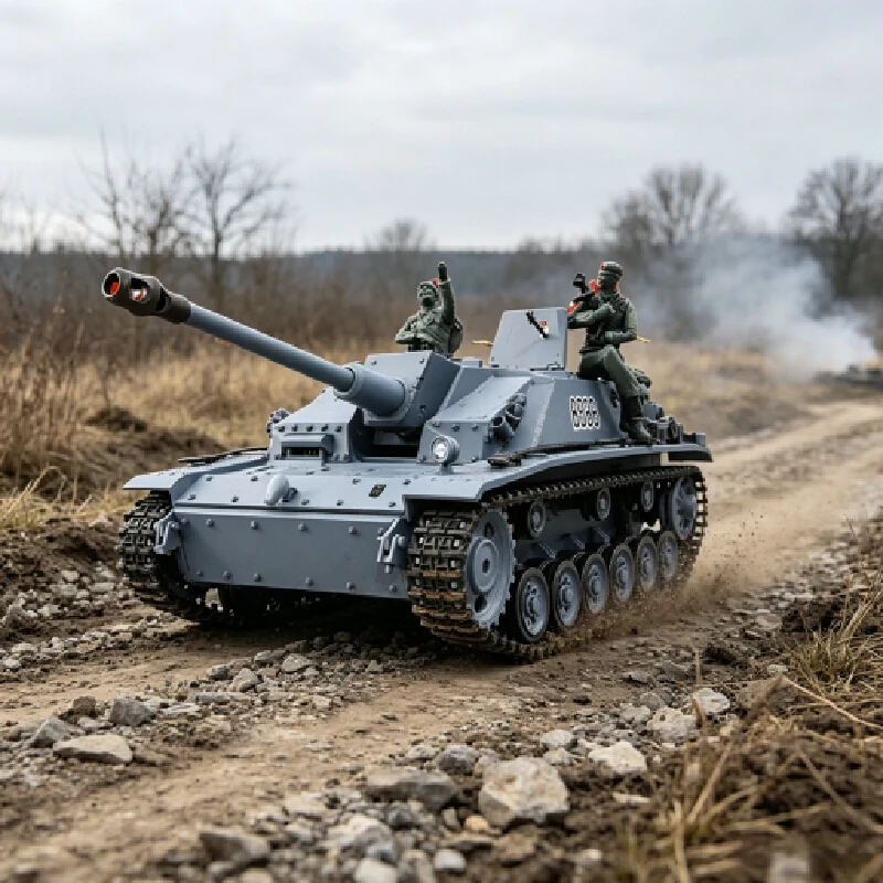 Henglong 1/16 German Sturmgeschutz Iii Remote Control Tank Model Military Simulation Battle Vehicle Collection Hobby