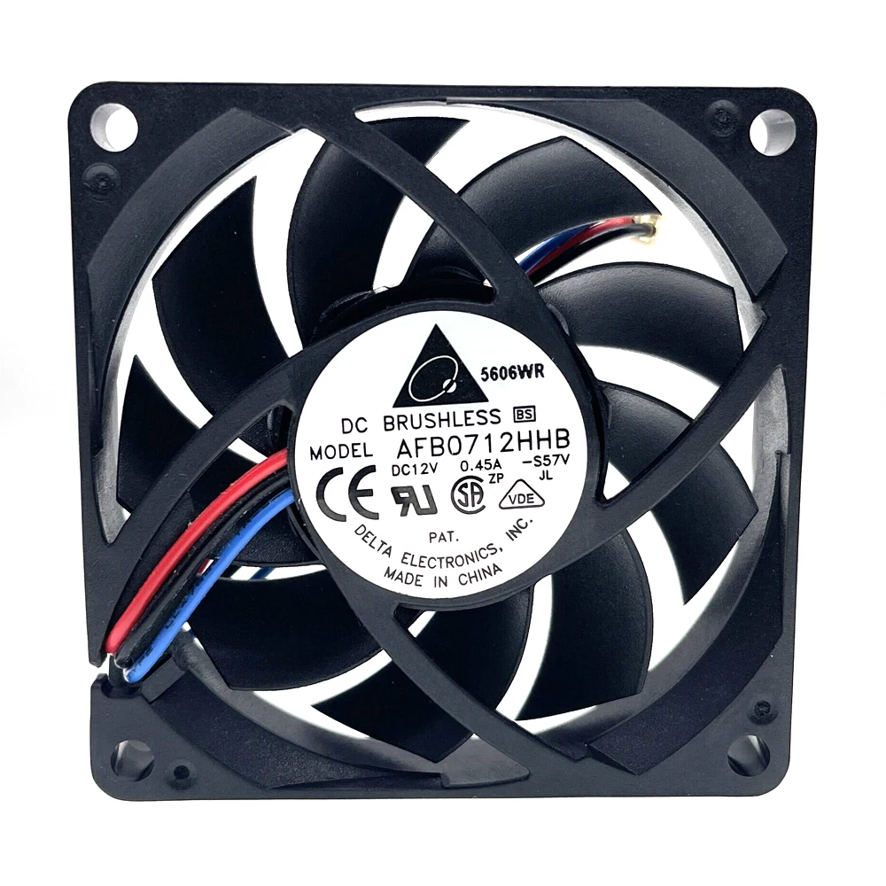 2pcs Brand New AFB0712HHB Delta 70mm 7cm 7015 12V 0.45A CPU Cooler Radiator Axial Cooling Fans Sigle Ball Bearing