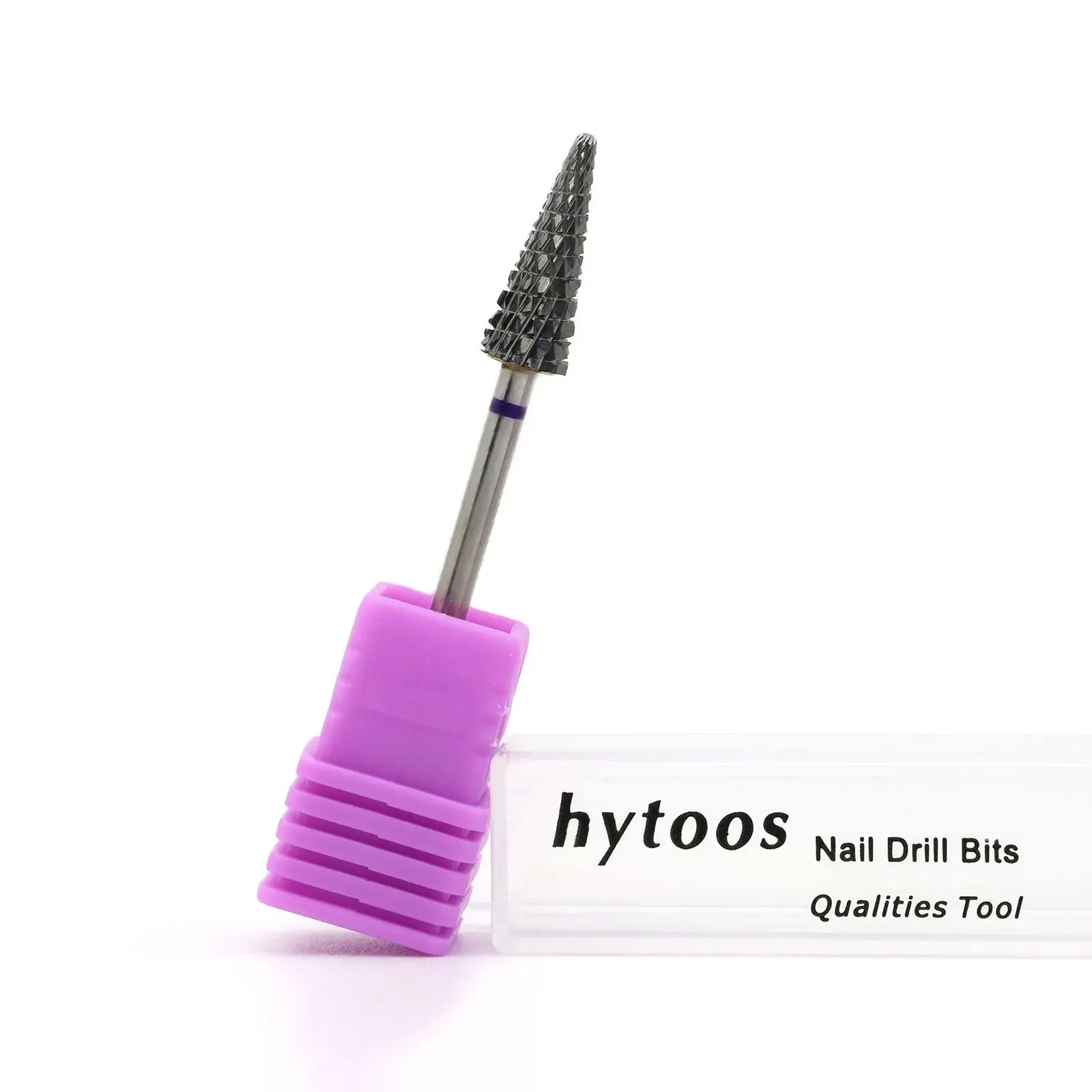 HYTOOS Cone Carbide Nail Drill Bits 3/32 Cross Cut Nail Bit for Righties Electric Drills Accessories Cuticle Gel Remover Tool