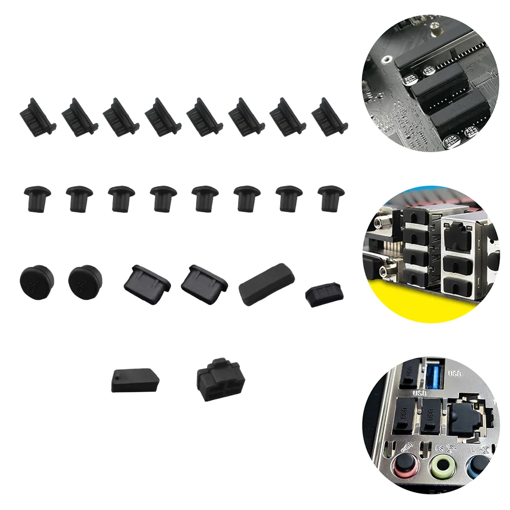 24 Pcs Motherboard Dust Plug Computer Anti Motherboards Port Stopper Interface Cover Protector Dust-proof