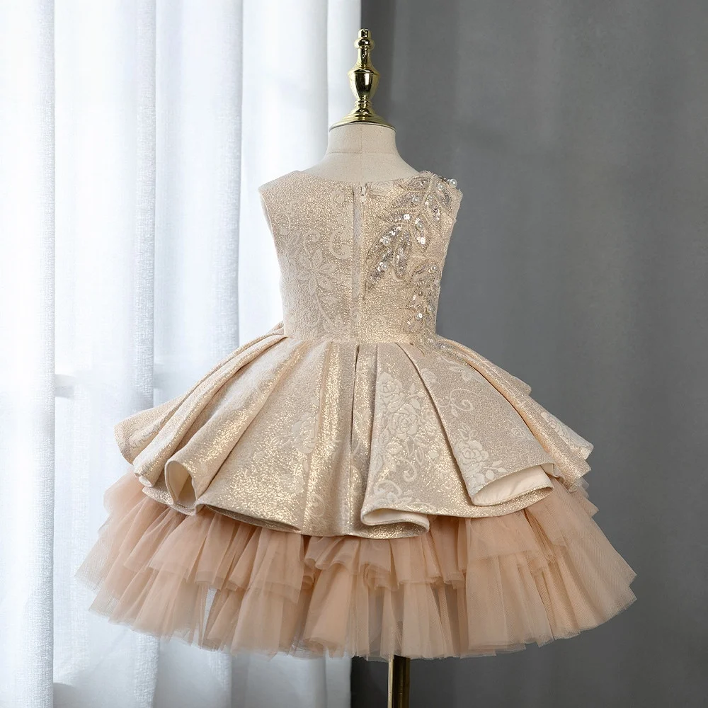 Custom JDY High Flower Girl Dress Wedding Party Gown Kids Birthday Party Dress Kids Pageant Gown Kids Formal Dress فساتين اطفال