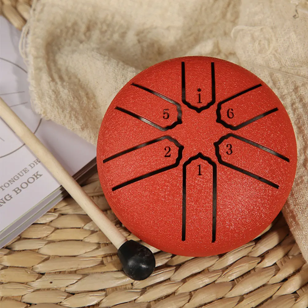 3 Inches 6 Notes Rain Drum for Outside Steel Tongue Drum Rain Chime for Yoga Meditation Drum Accessories Unique Gift