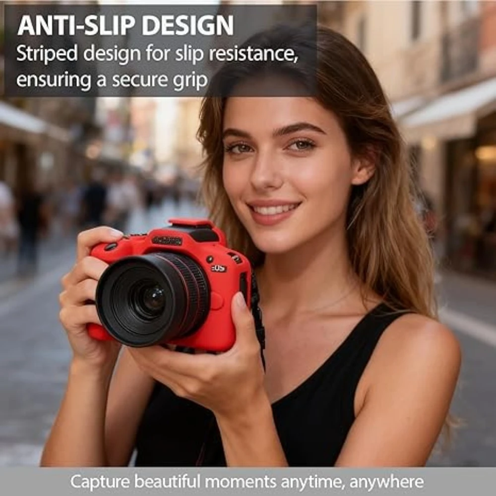 

Silicone Case Bag Soft Shell Photography Protective Cover ，For Canon EOS R100 Protector Mirrorless Cameras + Free Tempered Film