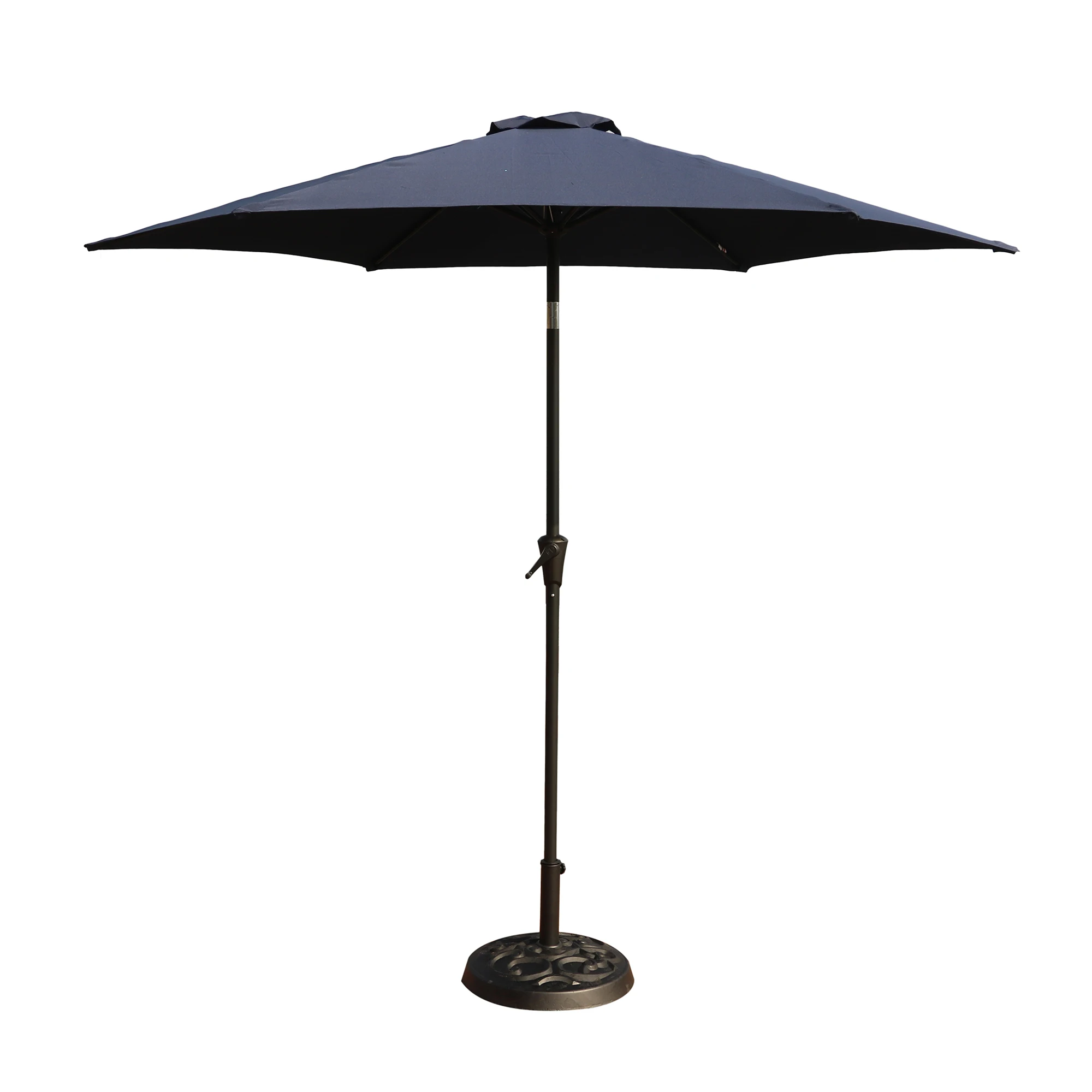 8.8 feet Outdoor Aluminum Patio Umbrella, Patio Umbrella, Market Umbrella with 33 pounds Round Resin Umbrella Base, Push Button