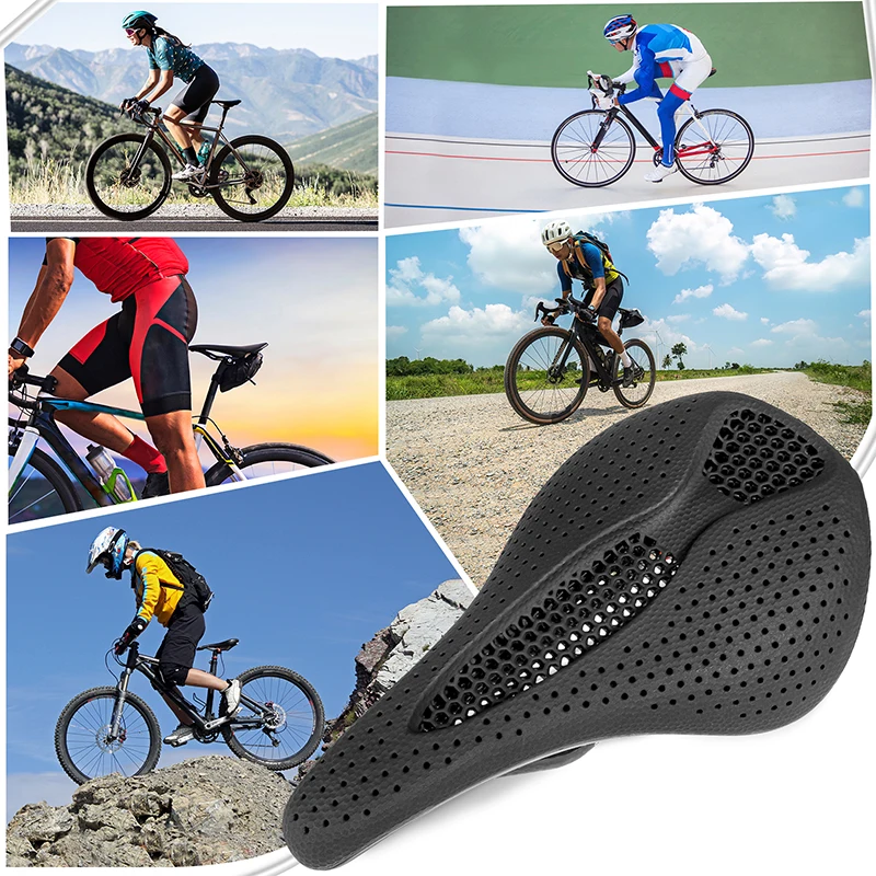 Bicycle 3D Printed Saddle Full Carbon Bicycle Seat Cushion 143MM 155MM 3D Road Bike Saddle Ultralight Carbon MTB Seat Bike Part