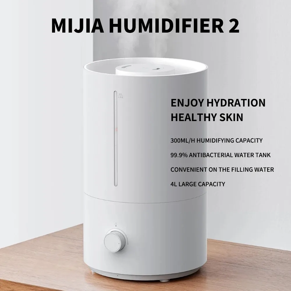 Original NEW MIJIA Humidifier 2 ,300mL/h Humidification 4L Large Capacity Mist Maker Add Water Home Humidity Control Low Sound