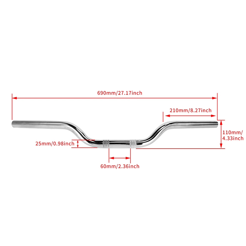 7/8'' 22MM Motorcycle Handlebar 1'' 25MM Motorbike Handle Bars Steering Wheel For Cafe Racer Tracker Scrambler Bobber